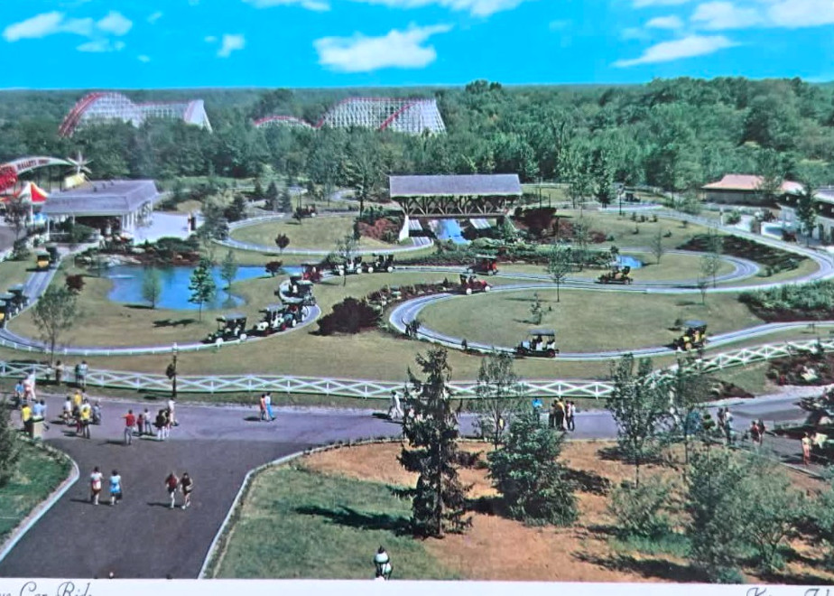 1972 Postcard Continental Kings Island Car Ride Amusement Park Next Day Shipping
