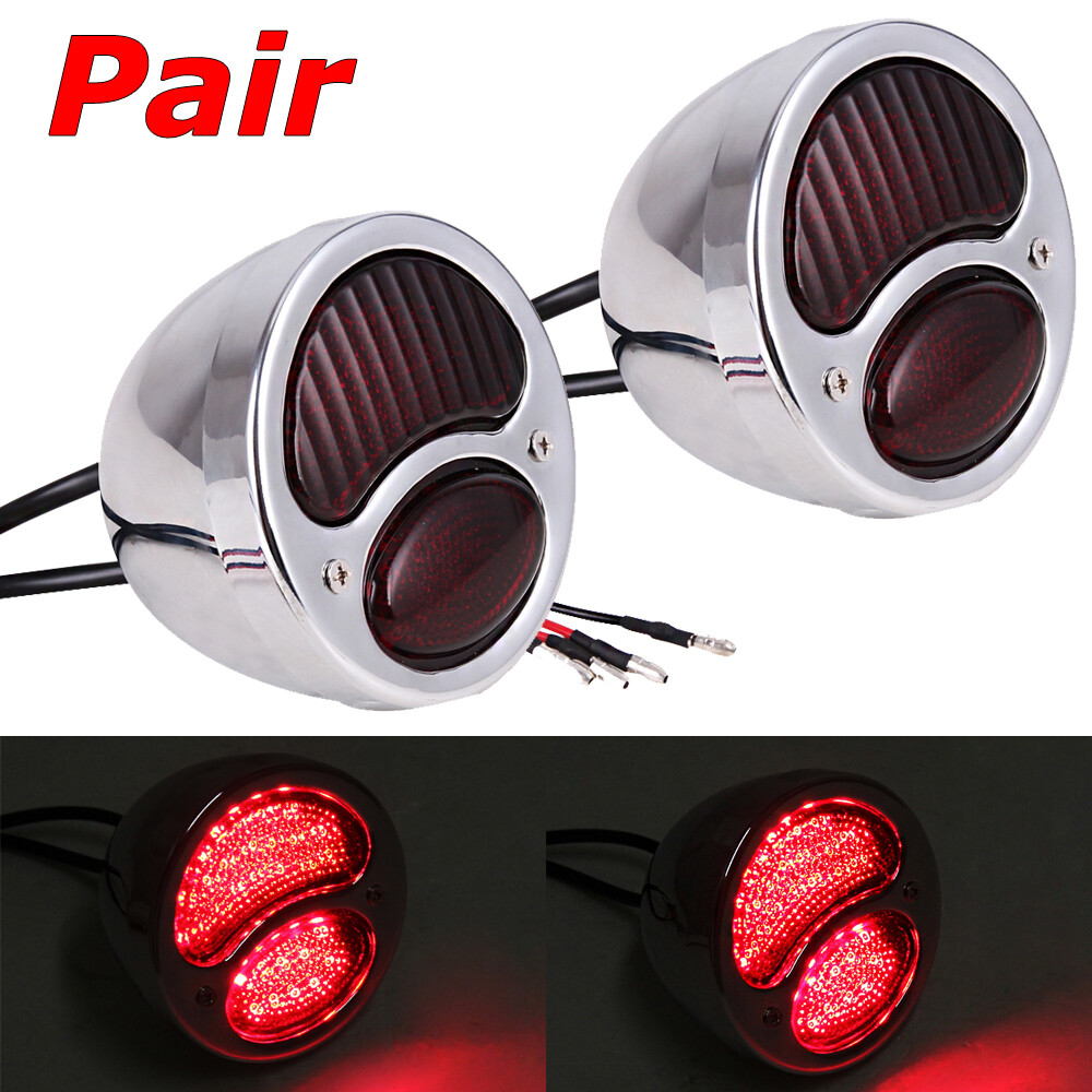 Ford Model A Car Truck Chrome LED Hot Rod Custom Brake Tail Light for Street Rods