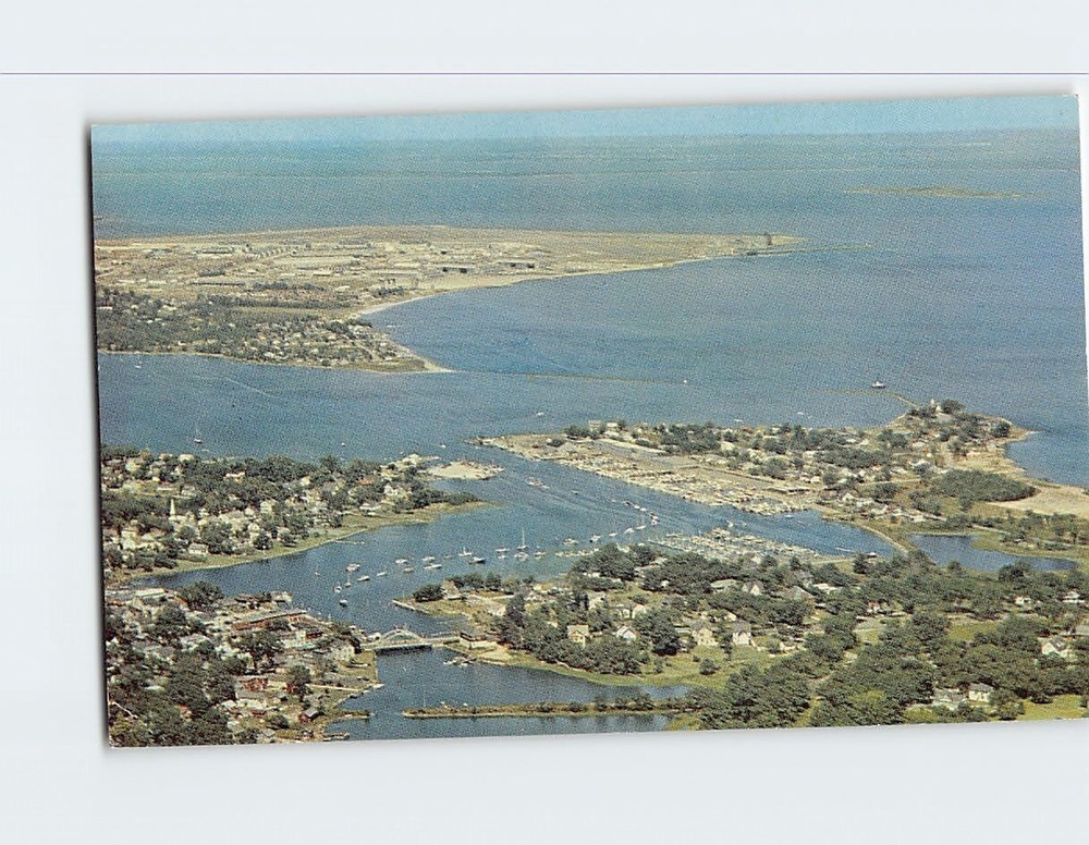 Postcard Aerial View Wickford North Kingston Rhode Island USA