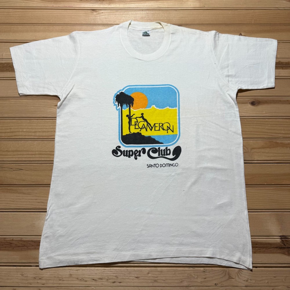 Vintage 90s Decameron Super Club Santo Domingo Single Stitch T-Shirt Size Large