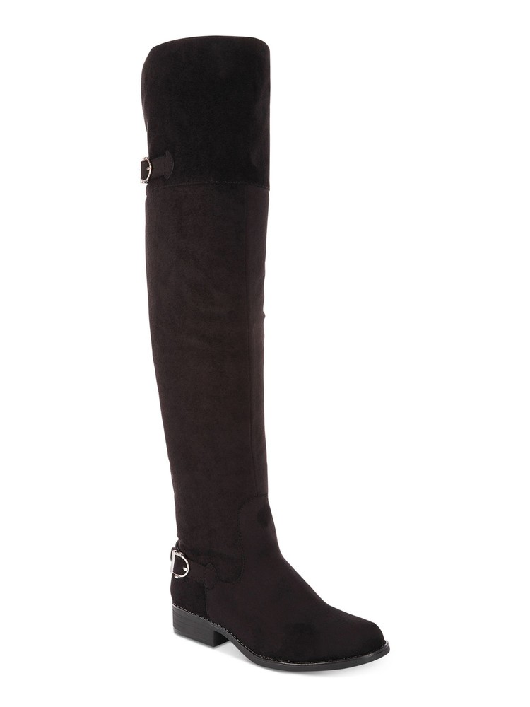 AMERICAN RAG Womens Black Adarra Round Toe Block Heel Riding Boot 6 M WC