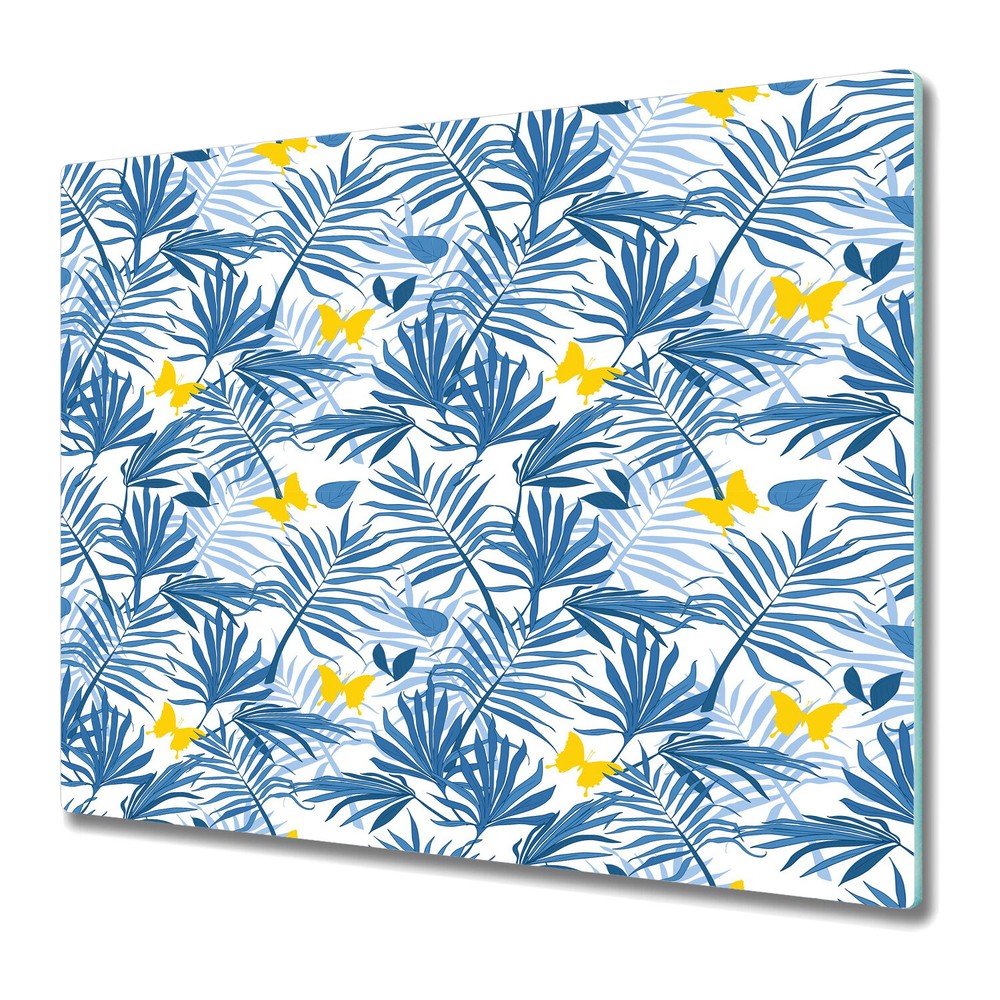 Glass Worktop Saver Kitchen Exotic yellow Butterflies delicate Watercolour 60x52