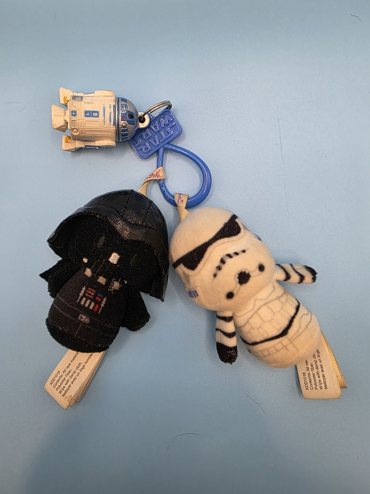 Itty Bittys Clippys Star Wars Darth Vader & Stormtrooper Bag Charms + R2D2