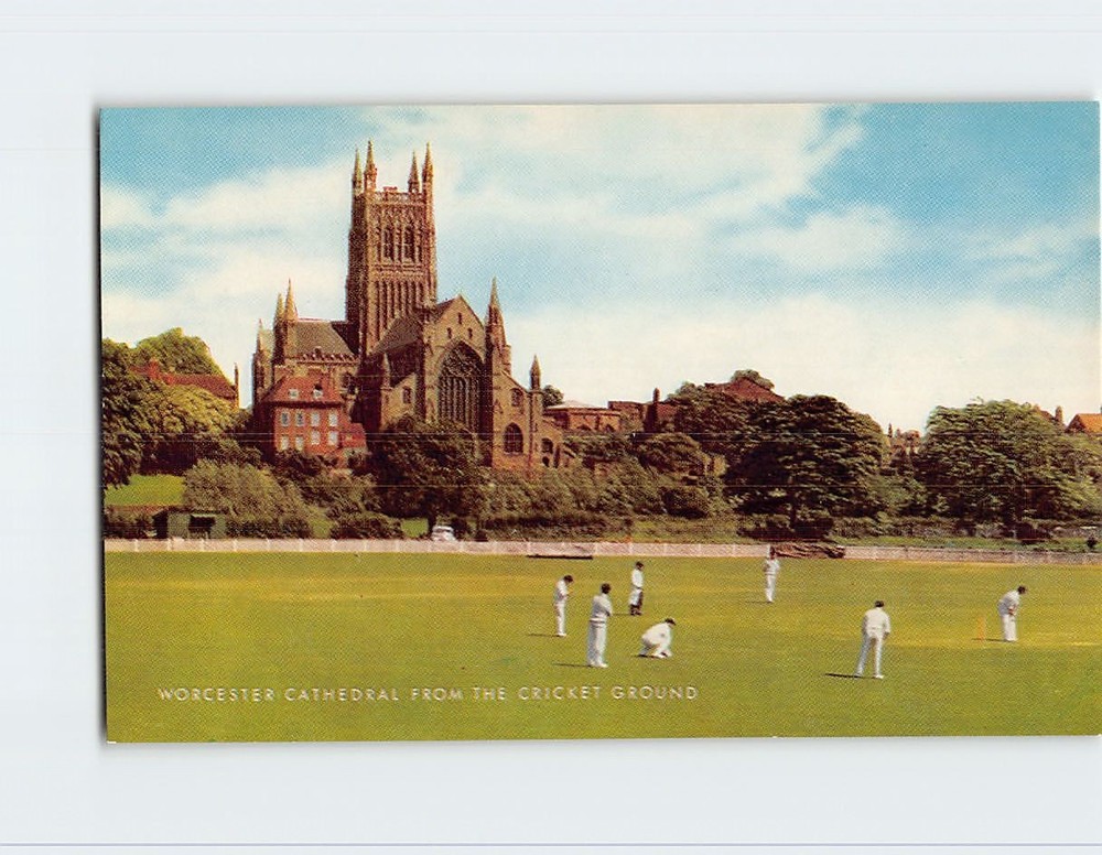 Postcard Worcester Cathedral from the Cricket Ground England
