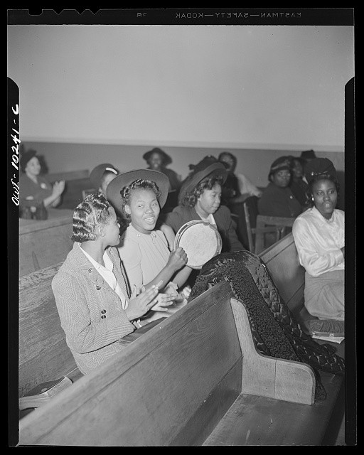 Washington DC 1942 Church of God in Christ congregation women church interior
