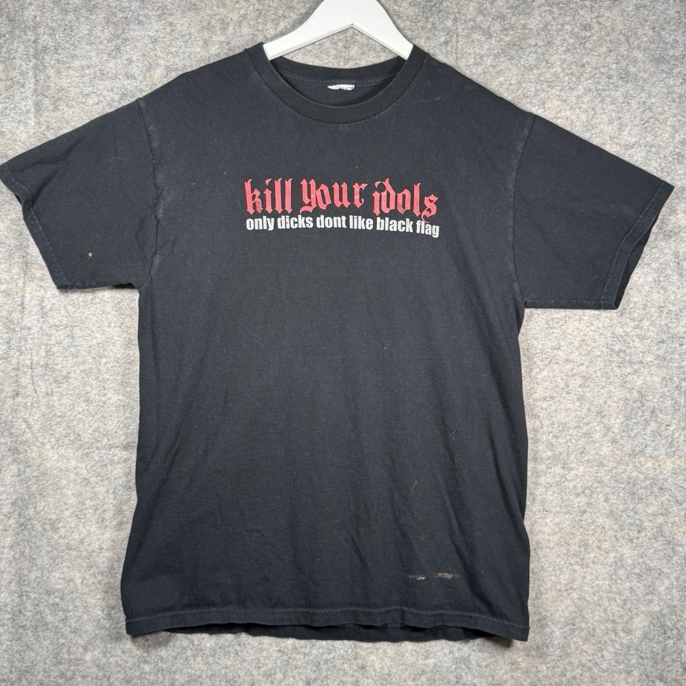 Vintage Kill Your Idols Only Dicks Dont Like Black Flag Music T Shirt Mens L