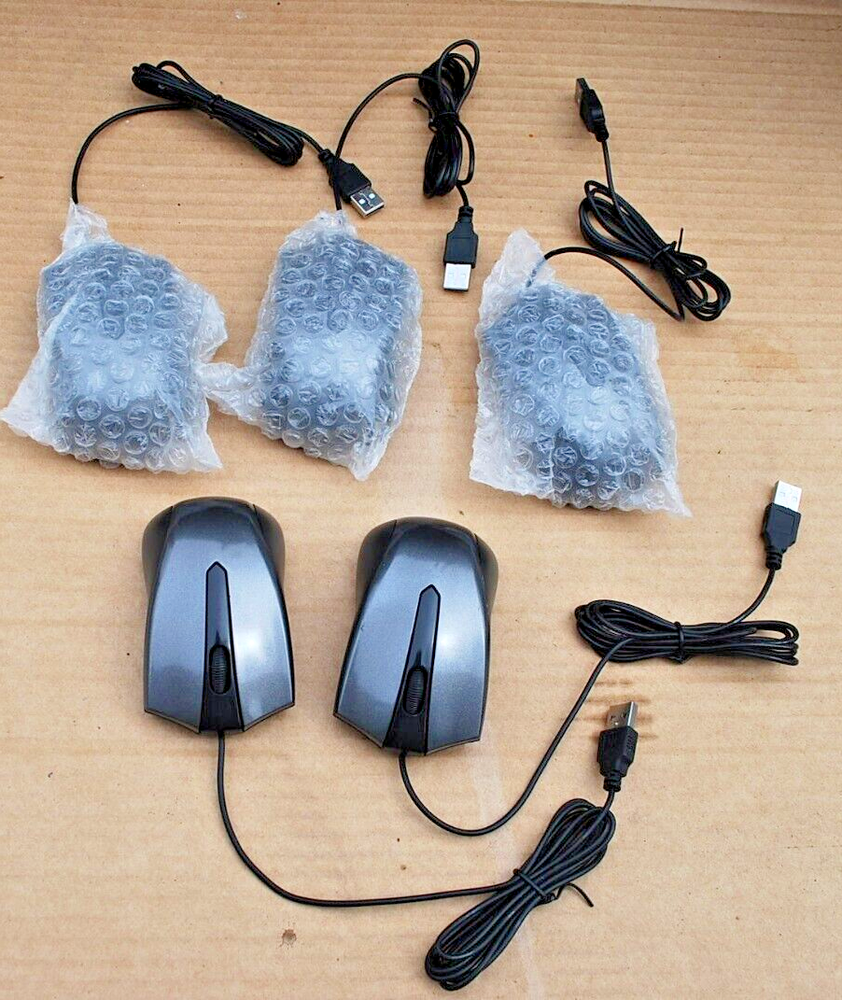5-Pack 3D Optical Black USB Mice for Home Office 5V-100mA New