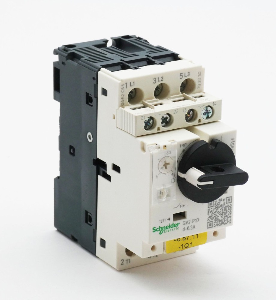 Schneider Electric GV2-P10 4-6.3A Motor Circuit Breaker + PK20335B -used-