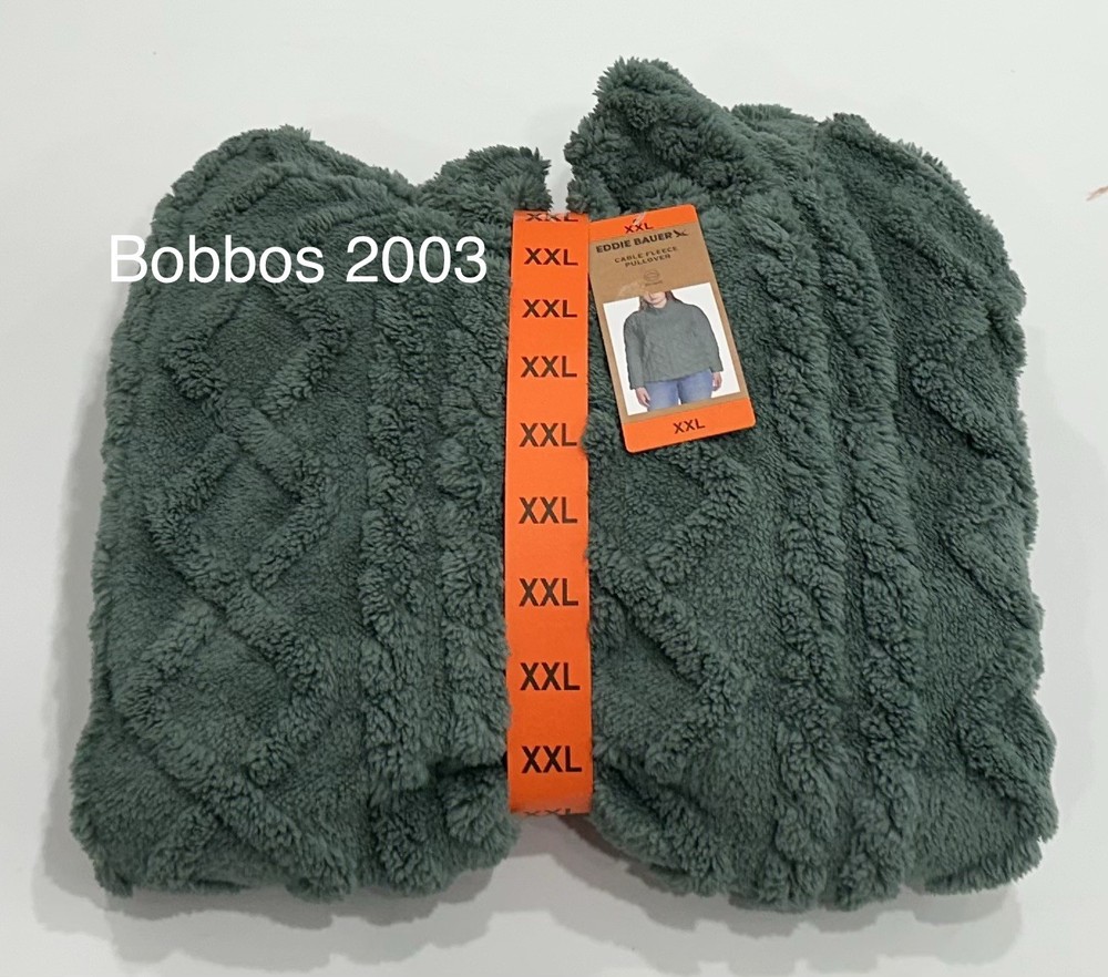 Eddie Bauer Women's Ultrasoft Cable Fleece Pullover, Green, Size XXL