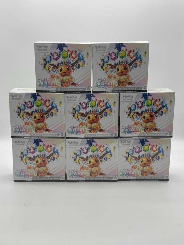 Lot of (8) Pokemon TCG Prismatic Evolutions Elite Trainer Boxes SEALED ETBPROBSTEIN is actively accepting consignments !!