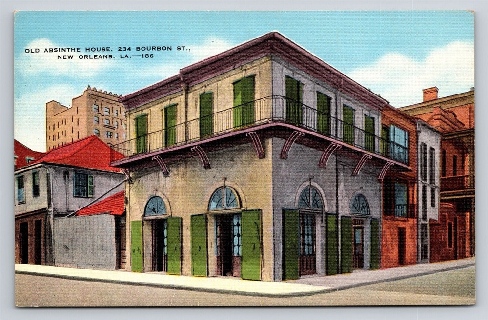 Old Absinthe House New Orleans Louisiana LA 234 Bourbon Street Vintage Postcard-image