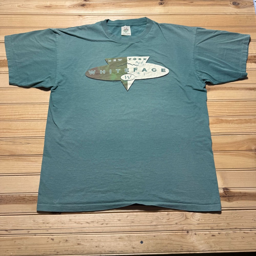 Vintage 90s Whiteface Mountain Ski Resort New York Souvenir T-Shirt USA Made XL