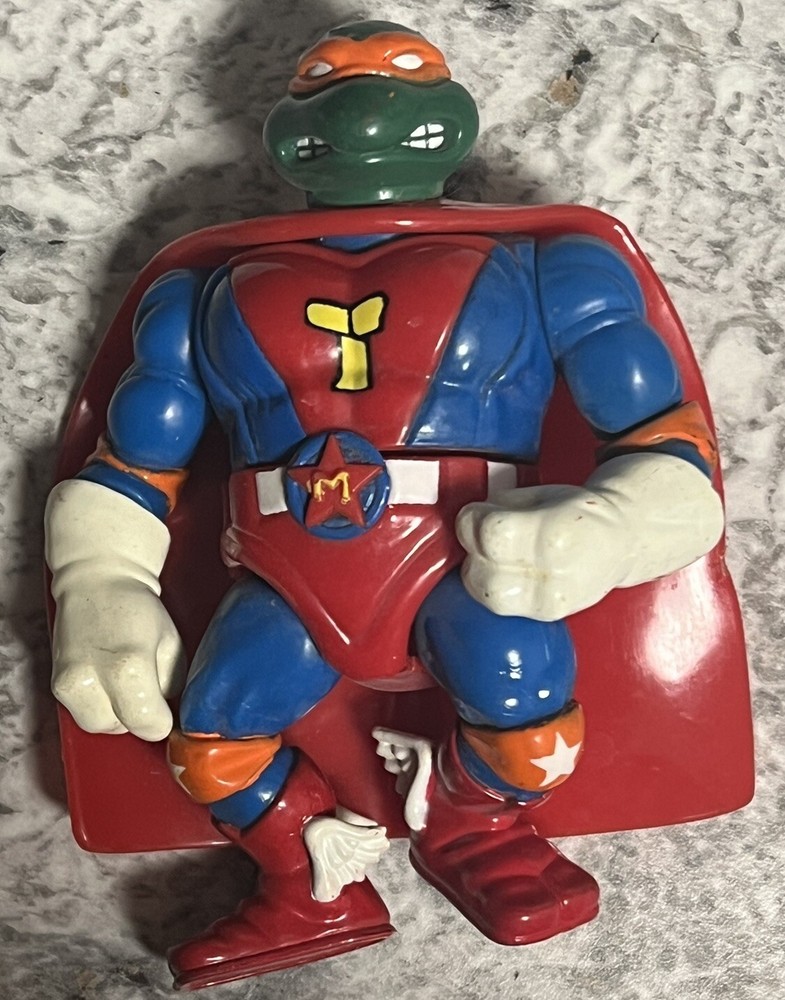 TMNT Sewer Heroes Super Mike 1993 Playmate Ninja Turtle Figure Loose