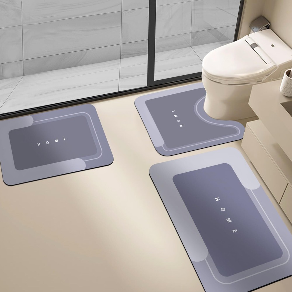 3-Piece Quick-Dry Non-Slip Absorbent Magic Bath Mat Set