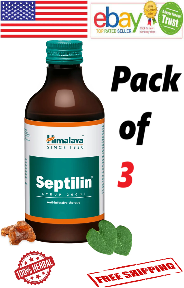 3x Himalaya Septilin Syrup For Immunity Booster 100%Natural 200ml Each FREE SHIP