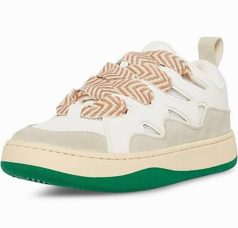 NEW Steve Madden Roaring Double Lace Sneaker in White & Green For Women's Size 7