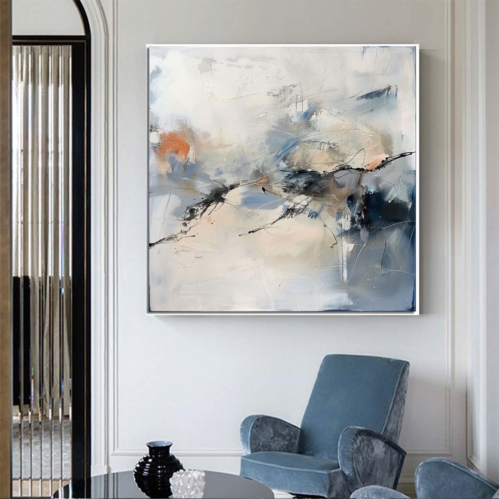 Grey Abstract Wall Art Handmade Texture Oil Paintings On Canvas Home Decor