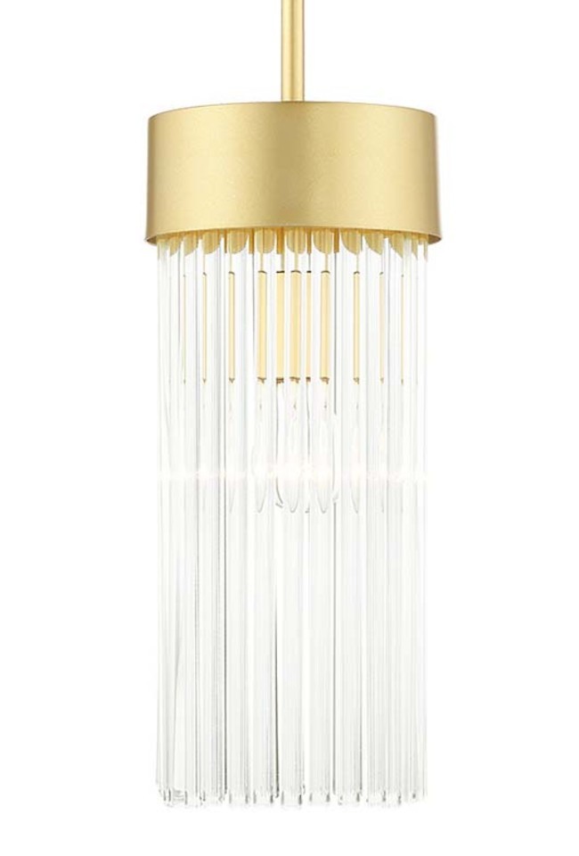Gold 7W Crystal Mini Pendant Light by Livex Lighting - Norwich Style