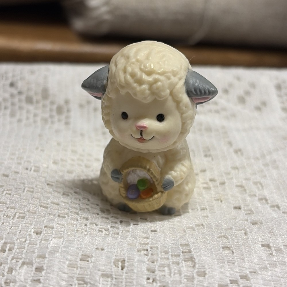 Vintage Russ Berrie Easter Lamb Miniature Plastic Hong Kong