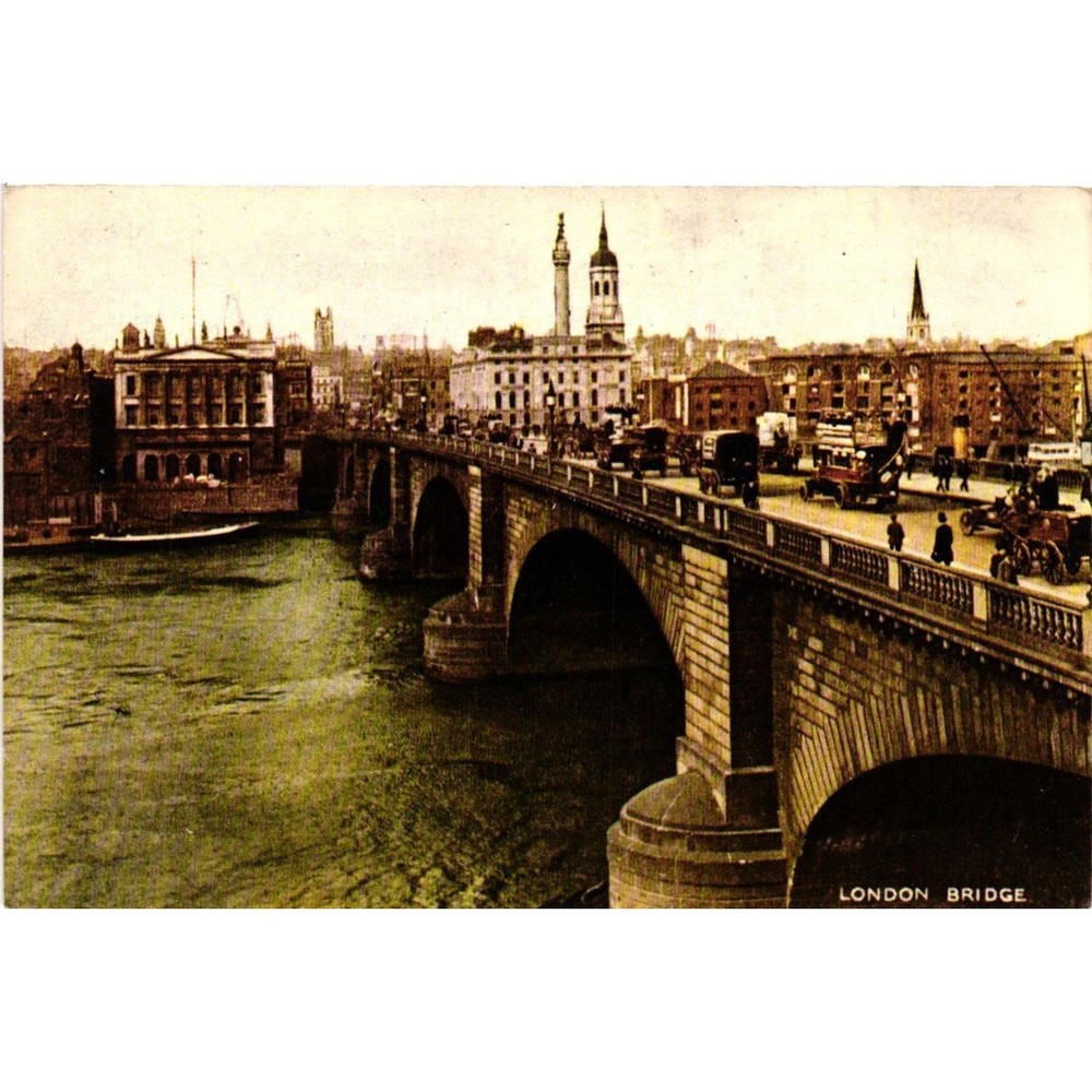 London Bridge England Vintage Reprint Postcard J Salmon 1914 Scene Unposted
