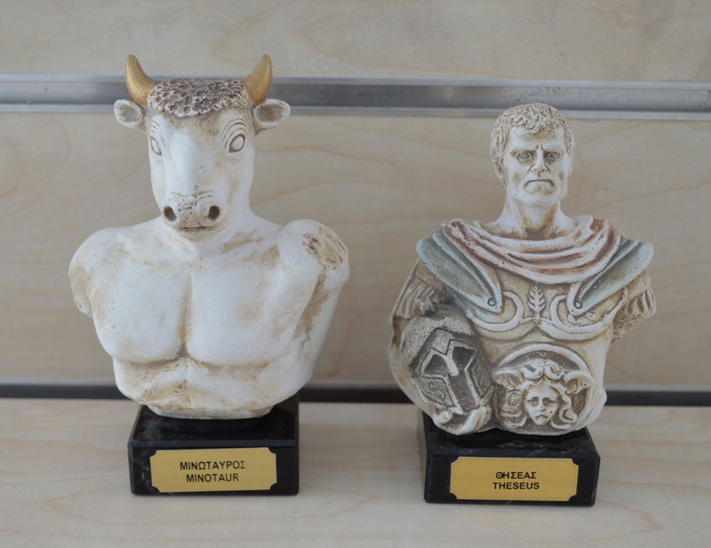 Minotaur Theseus sculpture set artifacts
