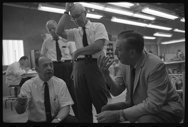Photo:Walt Disney 1960s Men in Office Meeting Discussion Black Tie