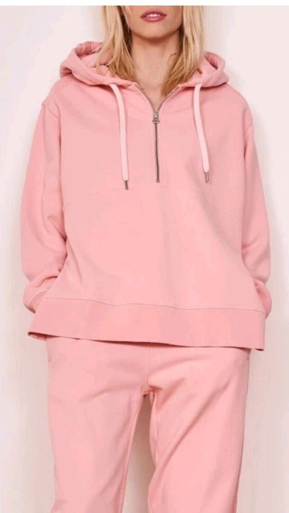 LA LIGNE Pink Blush Super Hoodie Oversized Sweatshirt SM