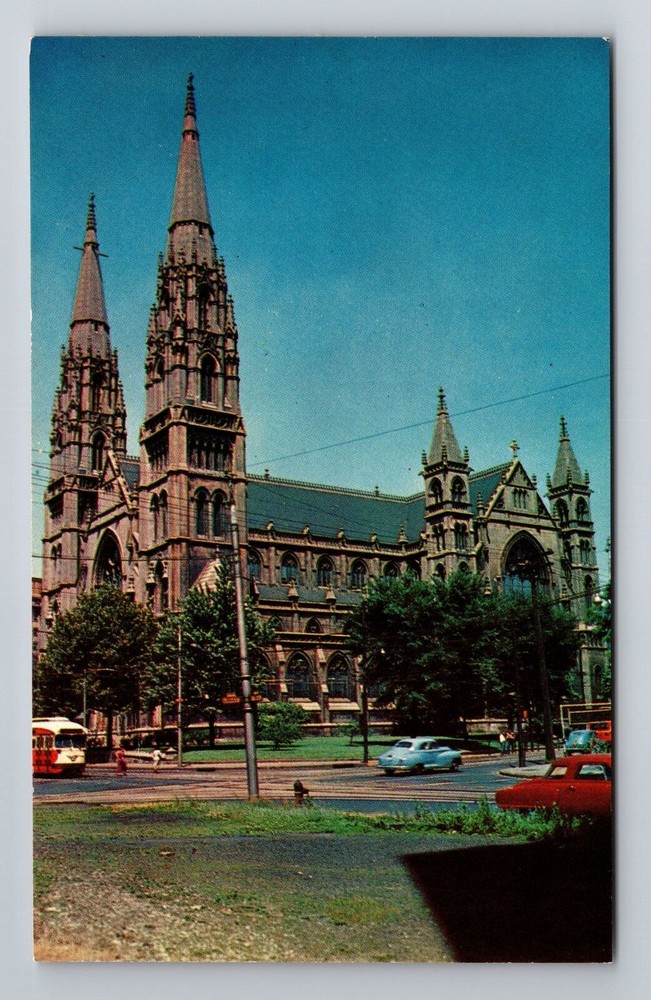Pittsburgh PA-Pennsylvania, St. Paul's Cathedral, Gothic Style, Vintage Postcard
