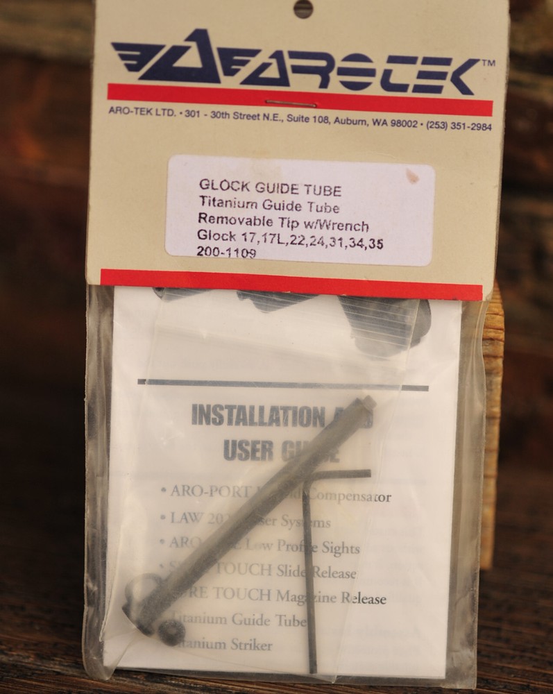 Glock Titanium Guide Tube Aro-Tek 17, 17L, 22,24,31,36 #200-1109 Removable Tip