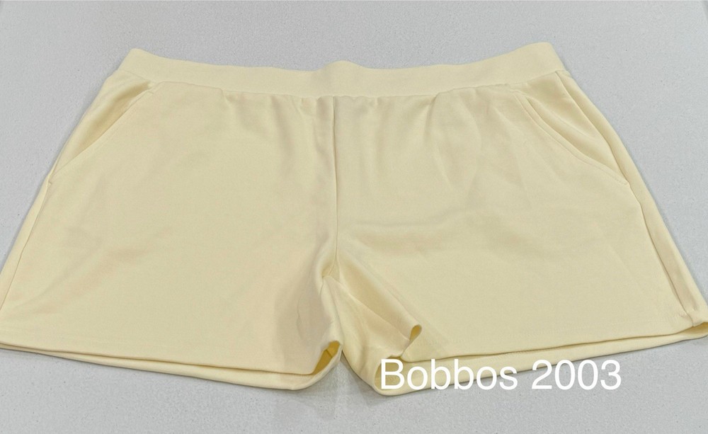 LazyPants Women's Active Luxe Pockets Stretch Soft Shorts, Butter Yellow, Size L