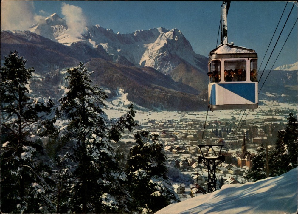 Garmisch Partenkirchen Wankbahn Zugspitzgruppe vintage postcard h724