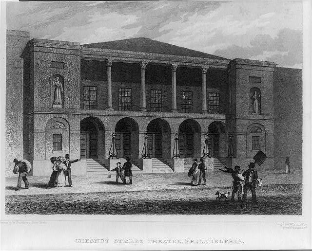 Photo:Philadelphia PA Chestnut Street Theatre 1830 print exterior