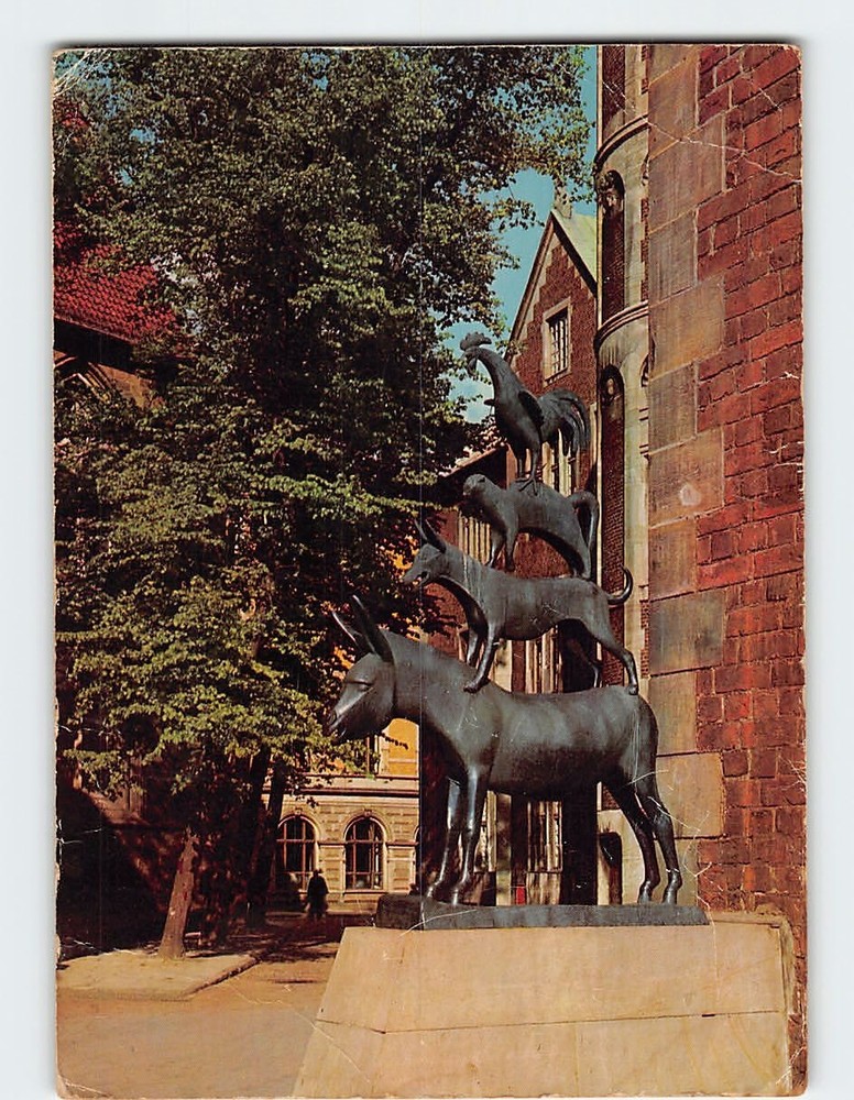 Postcard Town Musicians of Bremen Germany