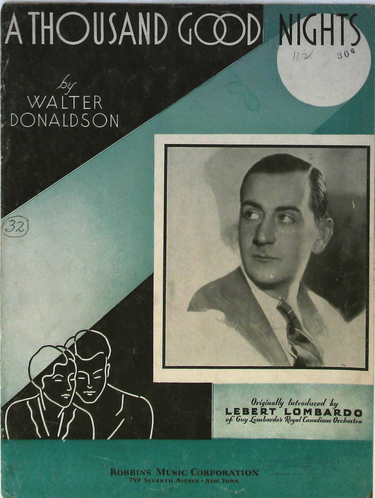 A Thousand Good Nights Vintage Sheet Music by Walter Donaldson 1934