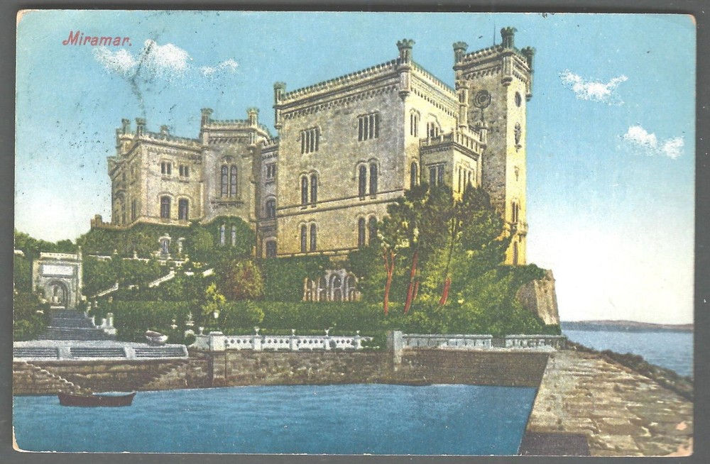 TRIESTE ITALY Miramare Castle Park, Postmarked 1911 - MIRAMAR  Postcard