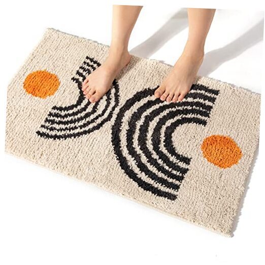 Boho Bathroom Rugs Non-Slip Abstract Bath Rugs Microfiber Cute 16