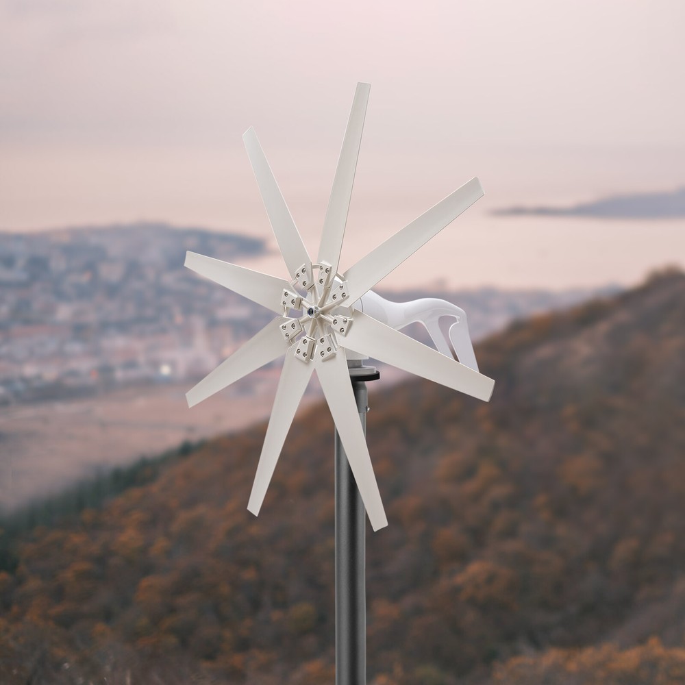 600W 12V Wind Turbine Generator Kit + 8-Blade for Home Use Marine RV Terrace