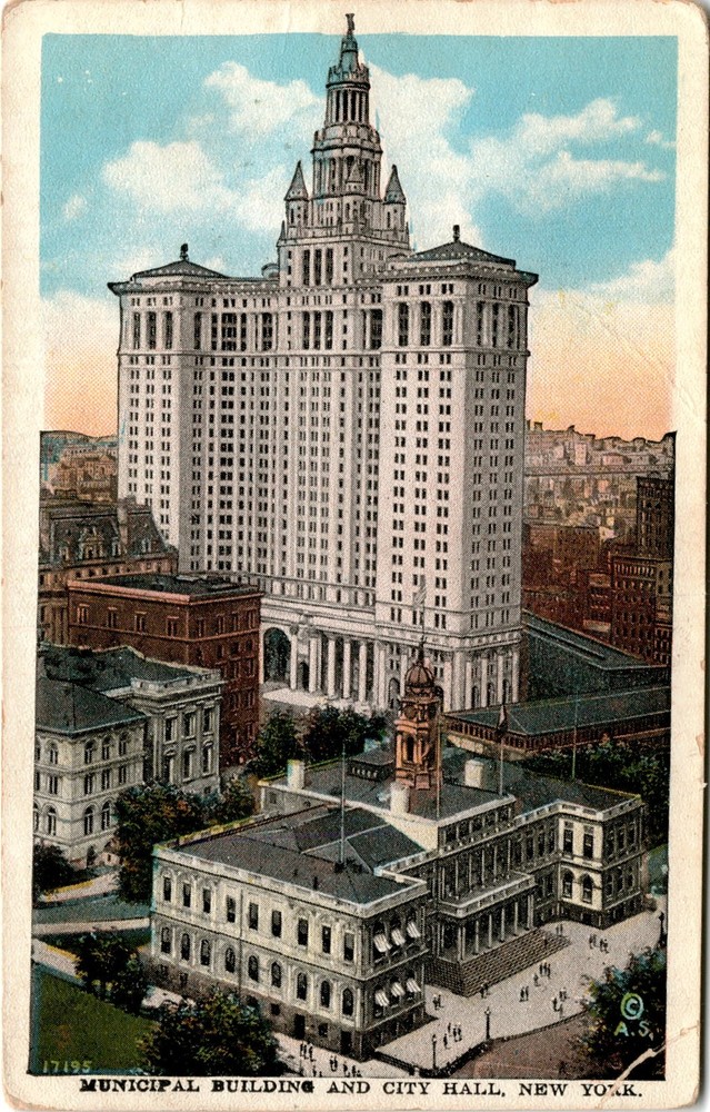 MUNICIPAL BUILDING, CITY HALL, NEW YORK, CITY HALL PARK, Postcard