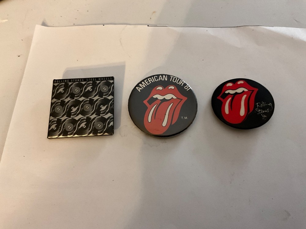 three Rolling stones pin