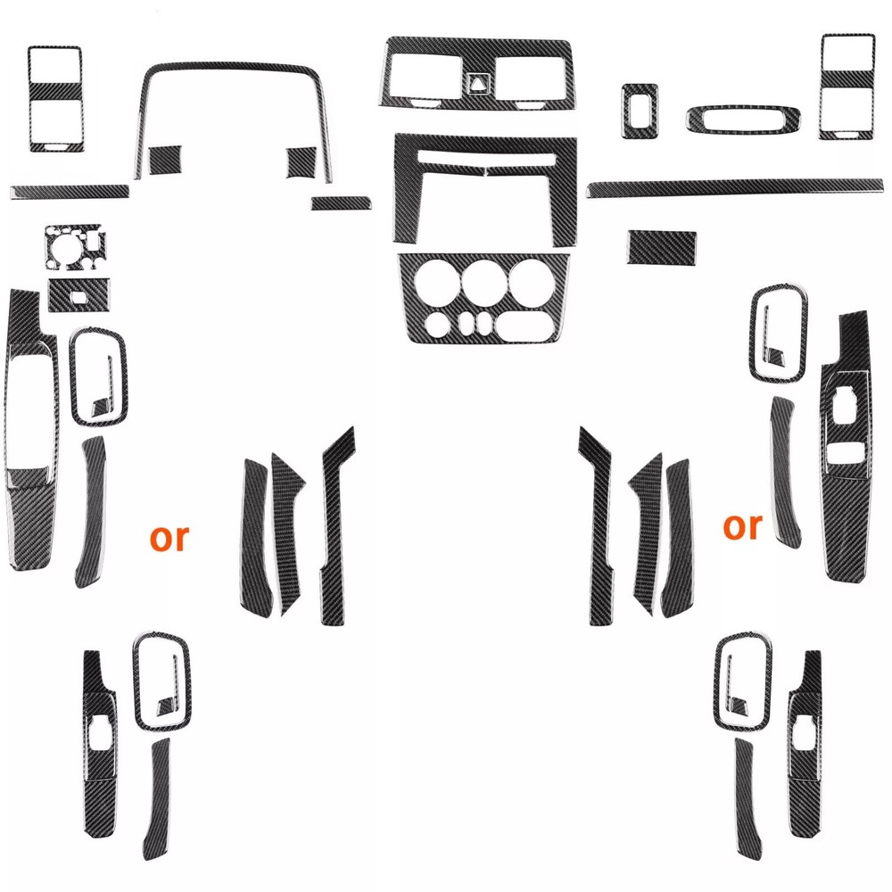 49Pcs Real Carbon Fiber Kits Full Interior Trim Sticker For Hummer H3 2006-2010