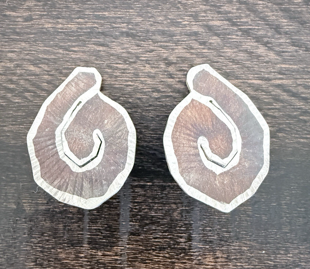 Jan Suchodolski 925 Sterling Silver Clip Earrings Modernist Artisan Signed