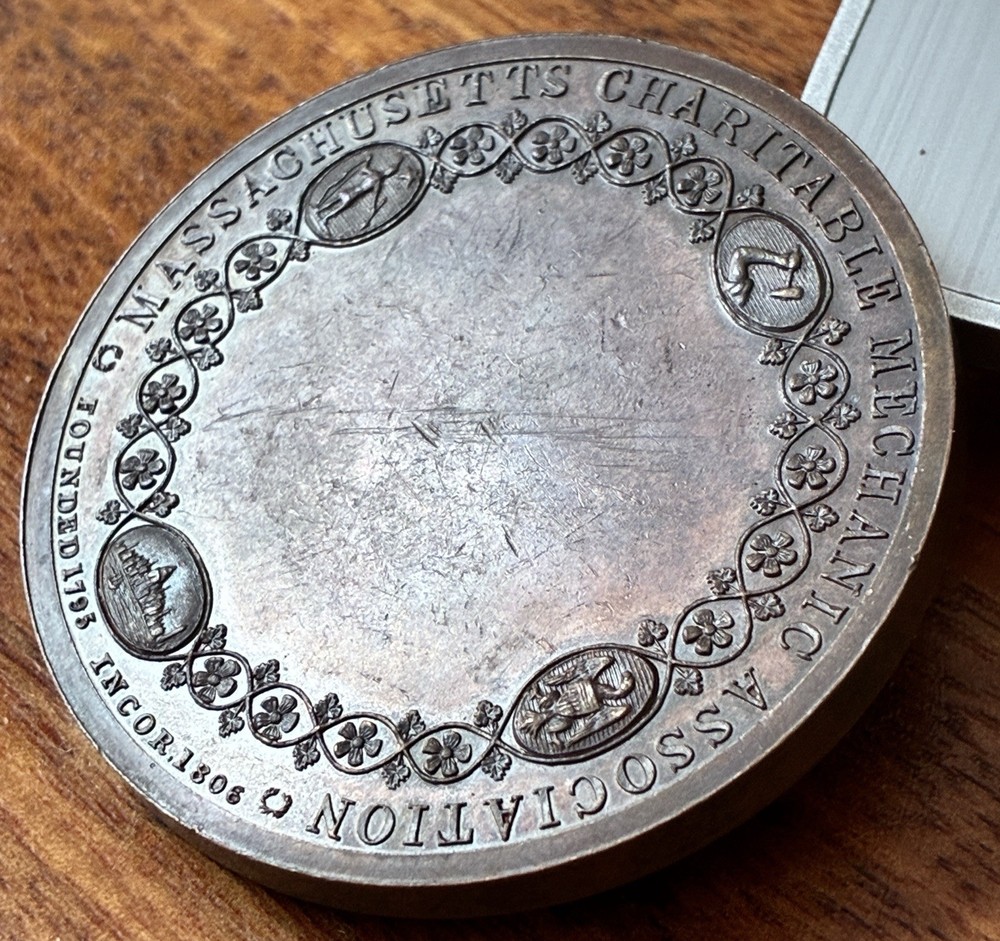 19th C. Massachusetts Charitable Mechanics Association Medal 50mm, Mitchell