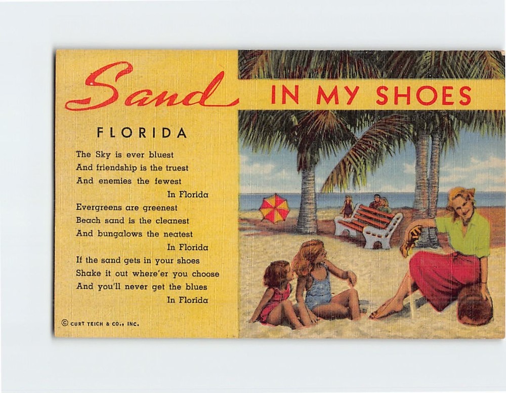 Postcard Sand Beach in Florida USA