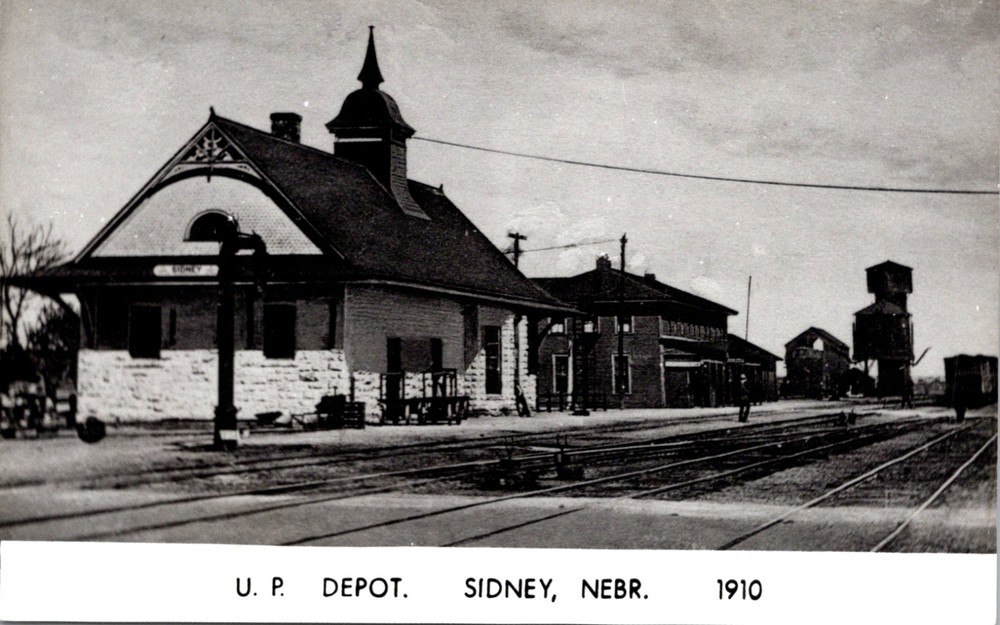 Sidney Nebraska Union Pacific Railroad Depot Train Station RPPC Postcard   29040