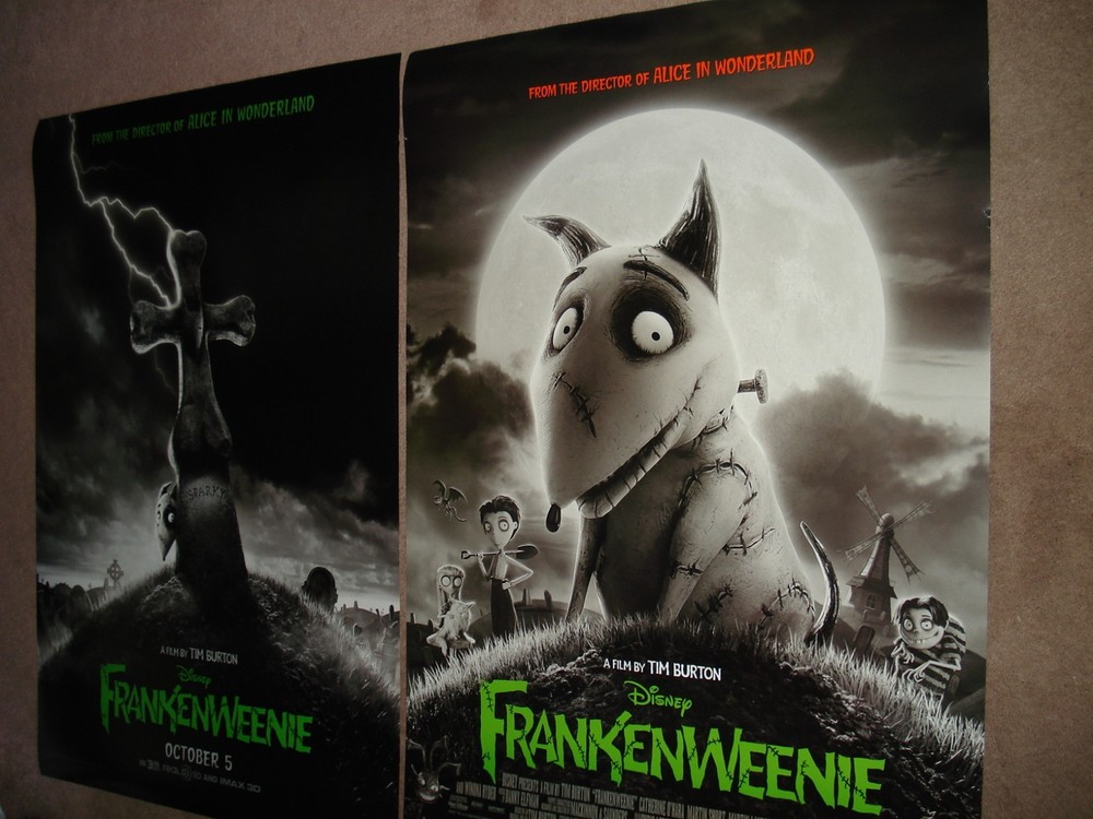 FRANKENWEENIE A Tim Burton Film~Set of 2 Orig. 2012 One-Sheets [Teaser & Final]!