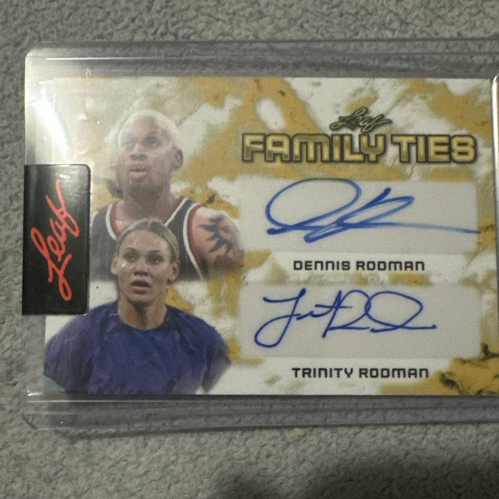 2024 LEAF FAMILY TIES DENNIS & TRINITY RODMAN 96/145 DUAL Auto Autograph SP