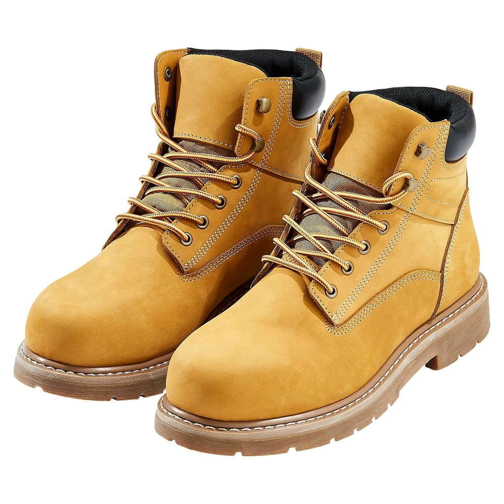 Mens Steel Toe Work Boots Waterproof Leather Safety Boots Non Slip Shoes for Men