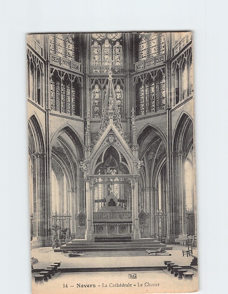 Postcard The Choir Nevers Cathedral France