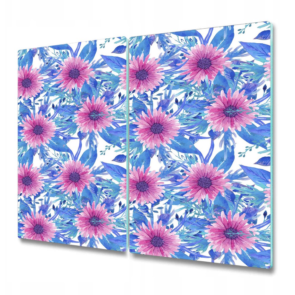 Glass Surface Protector Worktop Saver Cold and Pink flowers floral 2x30x52