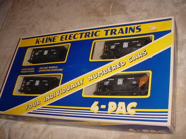 K Line Trains A.T. & Santa Fe Railroad Ore Car 4-Pack #6706 A NIB  0-027